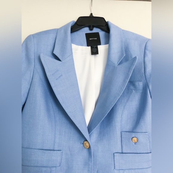 Smythe Duchess Periwinkle Blue Linen Blazer - Picture 7 of 16